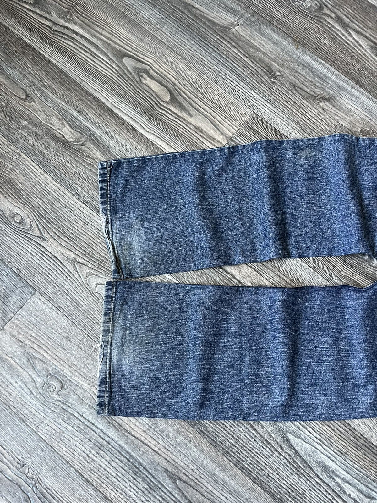 Diesel DIESEL WASHED DISTRESSED FLARED BIG LOGO BLUE Y2K JEANS Size US 31 - 8 Thumbnail