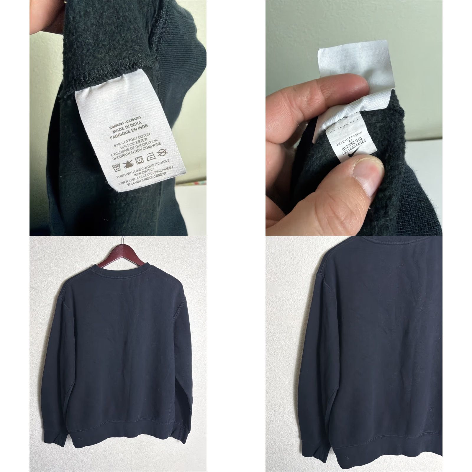 Nike Nike Sportswear Crewneck Sweatshirt Men M Black Logo Cotton Blend Fleece Pullover Regular Fit BV2662-010 Size US M / EU 48-50 / 2 - 9 Thumbnail
