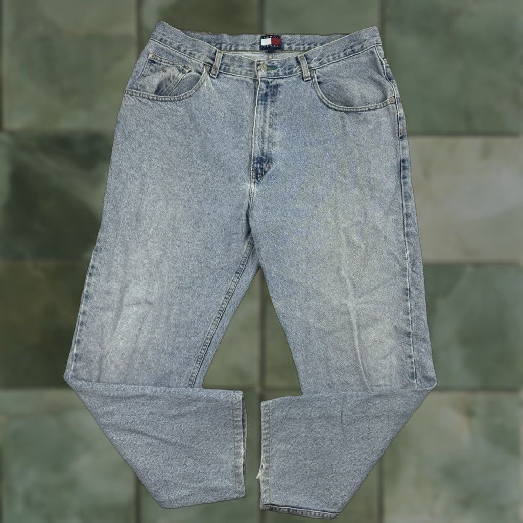 Tommy Hilfiger VINTAGE Tommy Hilfiger Jeans Adult 38x30 Blue Grunge Y2K 90s Hipster Punk Pants Regular Mens Jeans 90s Style Straight Size US 38 / EU 54 - 1 Thumbnail