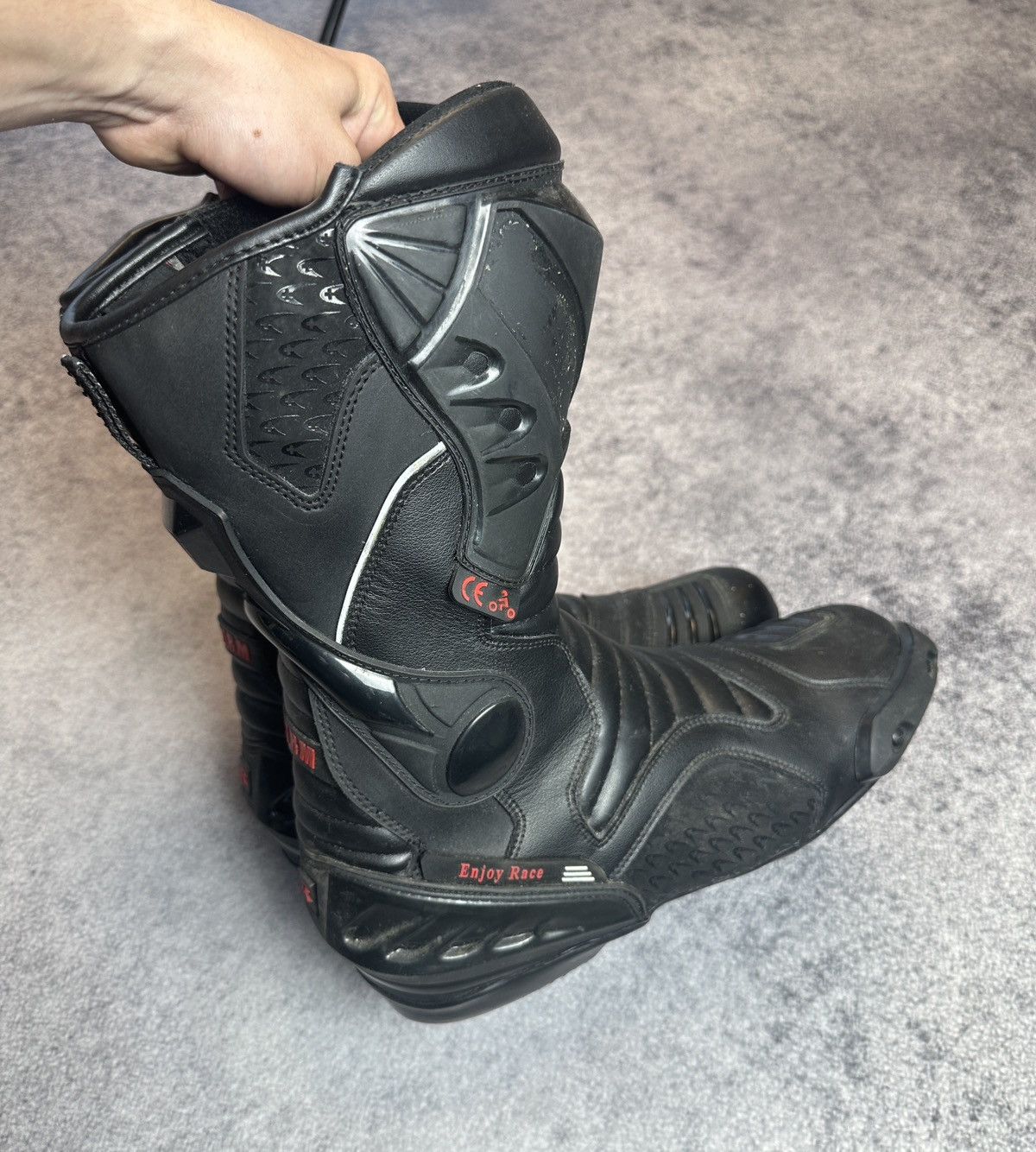 Vintage Y2K Opium Leather Racing Boots Streetwear Style XTRM VTg 46 Size US 12.5 / EU 45-46 - 5 Thumbnail