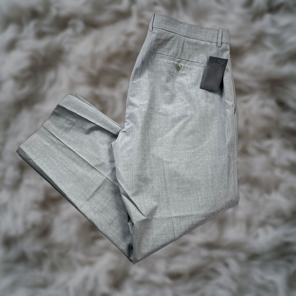NEW Theory Marlo Tailor Men’s Wool Chino Pants Light Gray USA 40x28