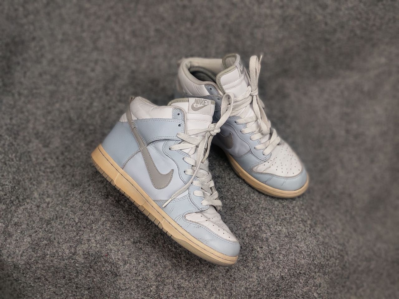 Nike Vintage 2005 Nike Dunk High Blue Gray Leather Sneakers Size US 8 / IT 38 - 4 Thumbnail