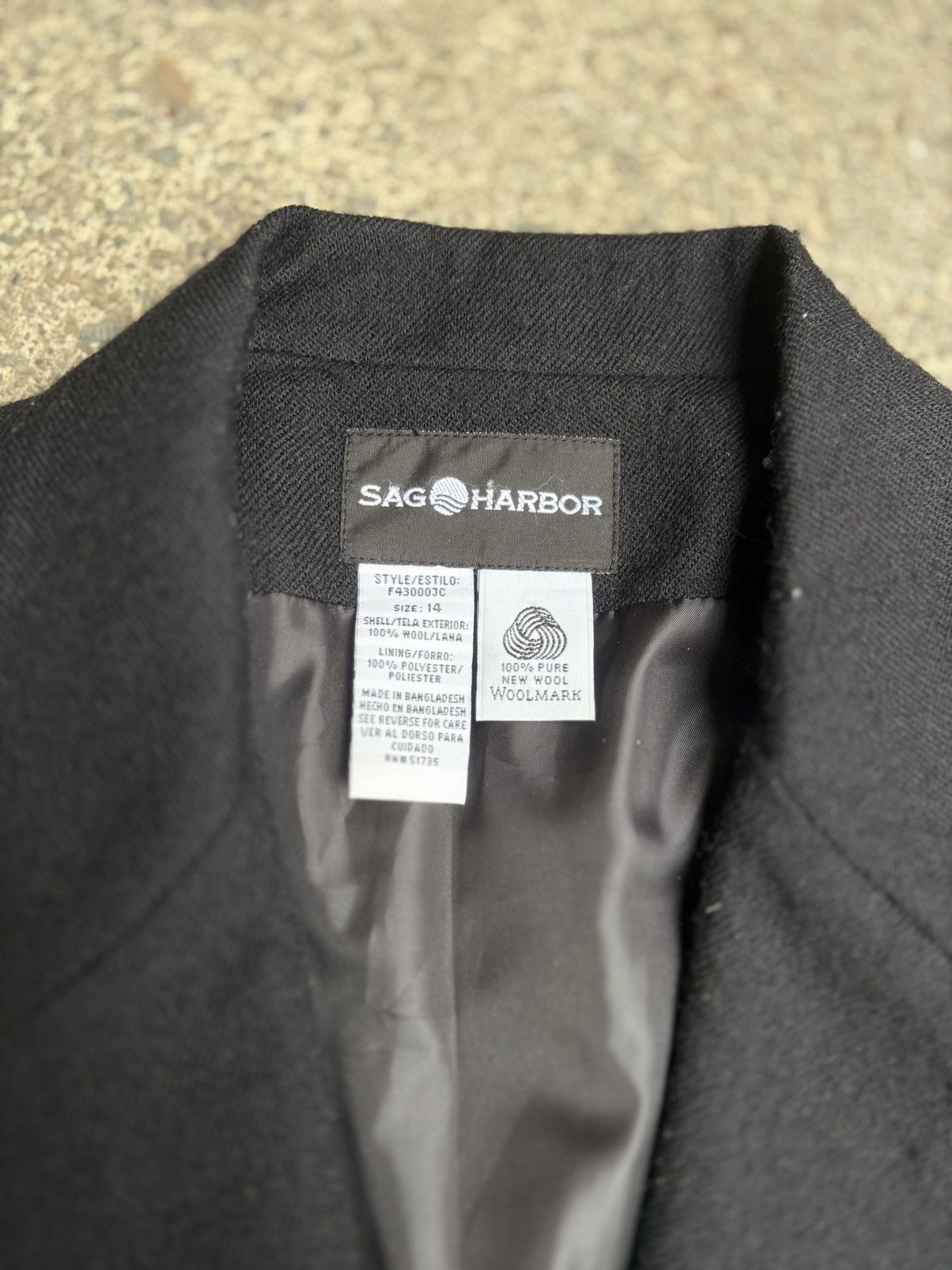 Other Sag Harbor Black 100% Wool Blazer Size US L / EU 52-54 / 3 - 4 Thumbnail