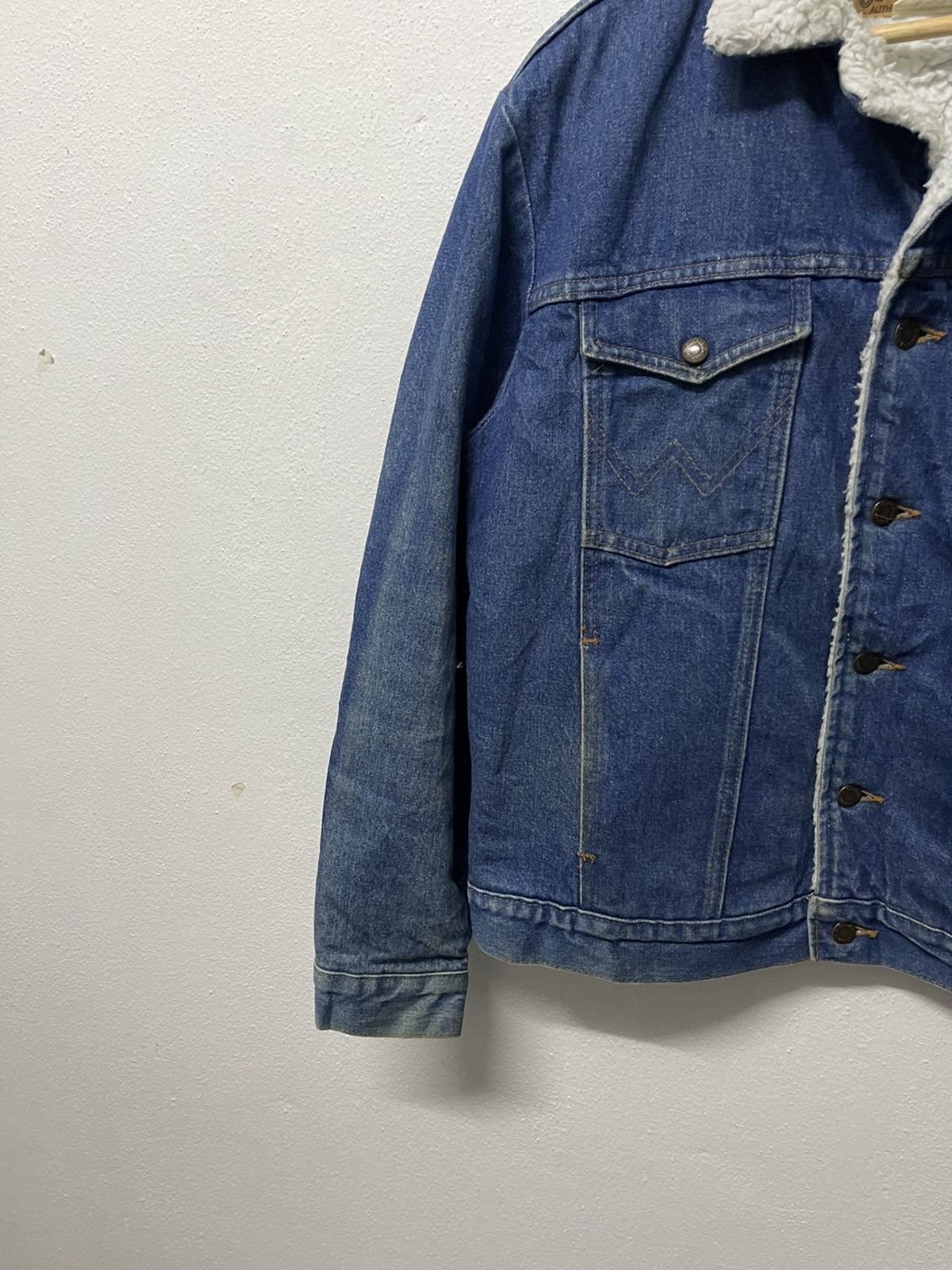 Wrangler 80s WRANGLER SHERPA FLEECE WESTERN DENIM JACKET RARE Size US M / EU 48-50 / 2 - 4 Thumbnail