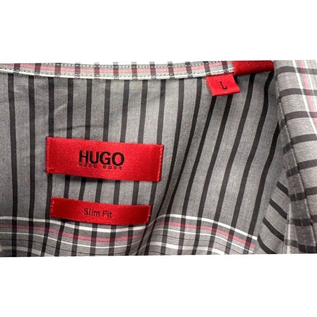 Hugo Boss HUGO BOSS Shirt Mens Large Grey Pinstripe Slim Fit Button Up Long Sleeve Size US L / EU 52-54 / 3 - 5 Thumbnail