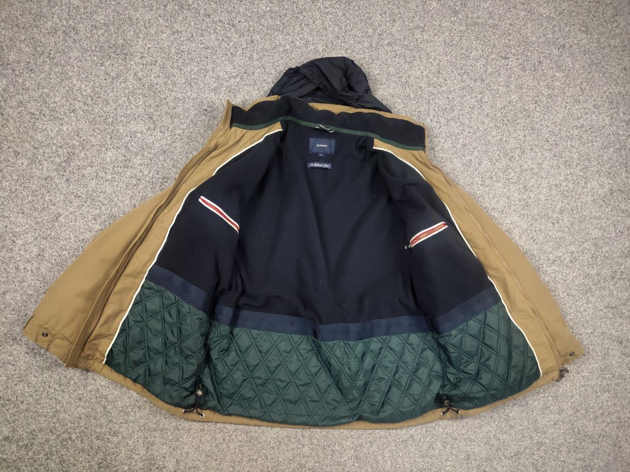 Gant Gant the length Dark Khaki Hooded Fleece-insulated Jacket Size US L / EU 52-54 / 3 - 12 Thumbnail