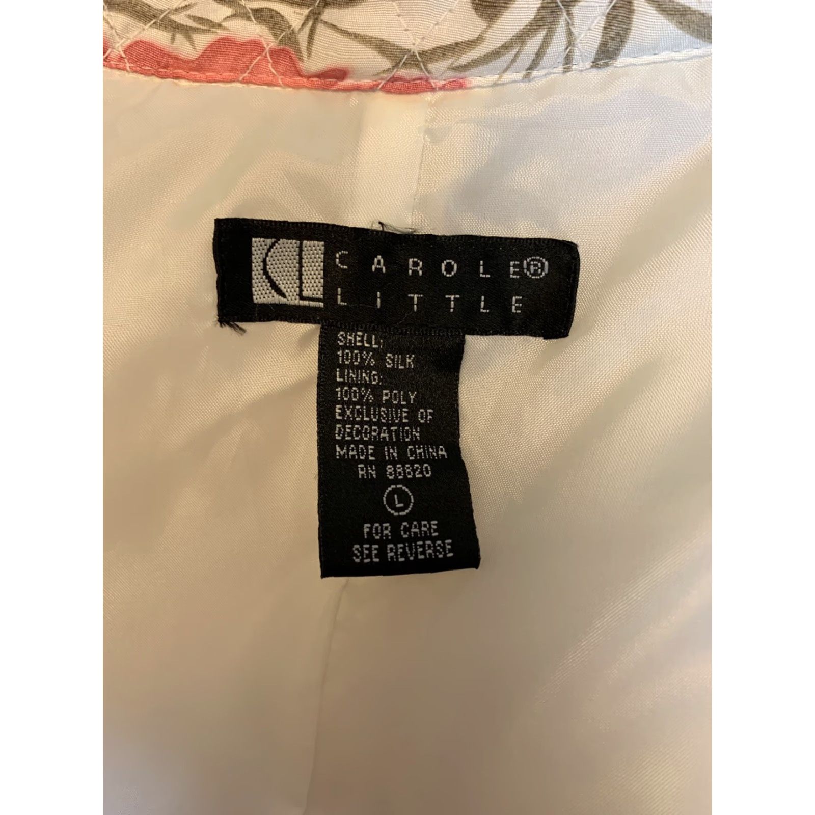 Vintage VINTAGE Carole Little Jacket Silk 100% Polyester L Pink 1980s Arts & Crafts Quilted Cottage Floral Everyday Mens Girls Womens Size L / US 10 / IT 46 - 6 Thumbnail