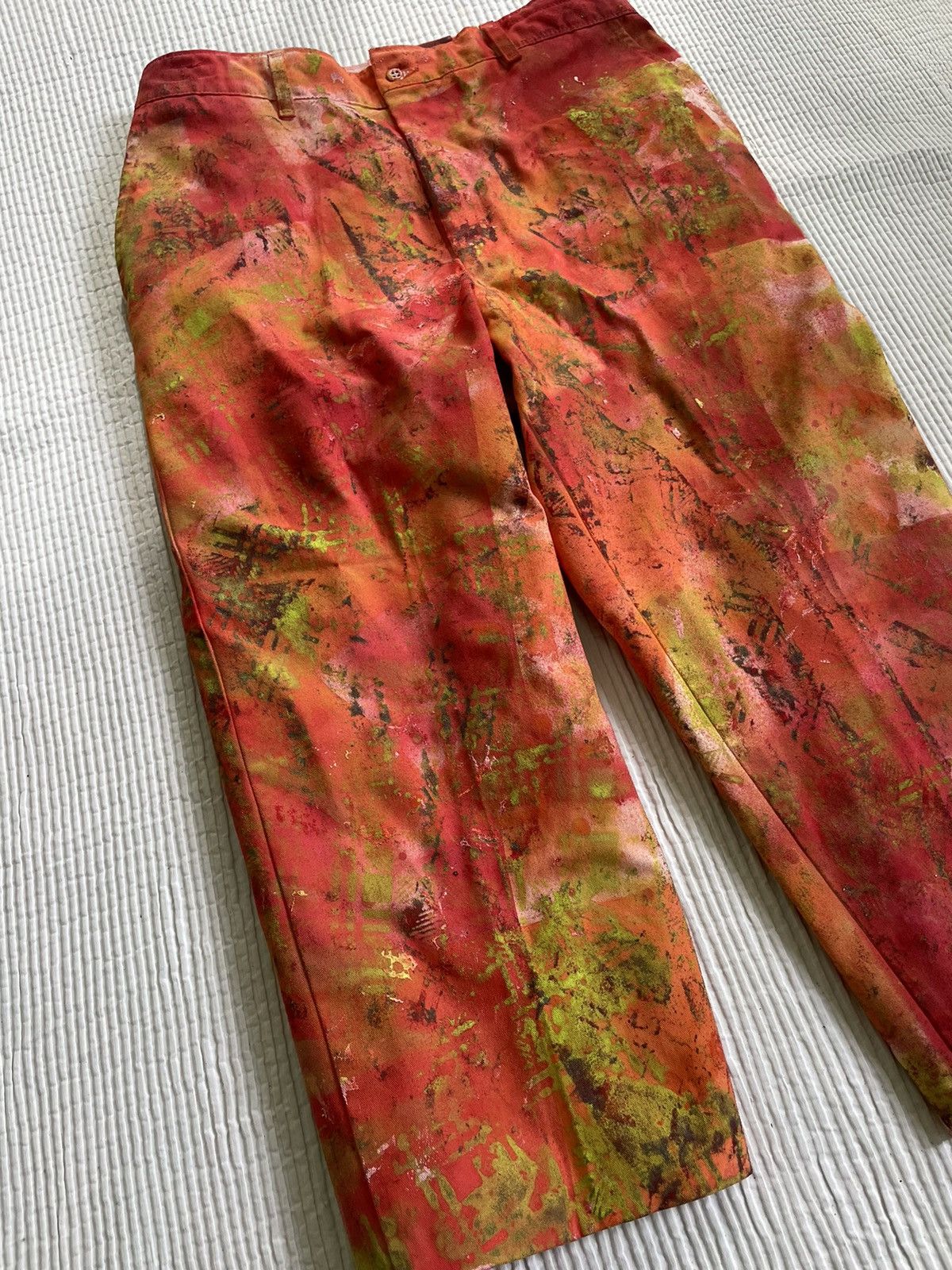Handmade Ugly Madras Hand Painted Camo Pants Size US 32 / EU 48 - 2 Thumbnail