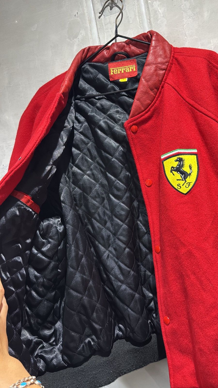 Ferrari vintage 90s scuderia ferrari wool leather varsity jacket Size US XL / EU 56 / 4 - 5 Thumbnail
