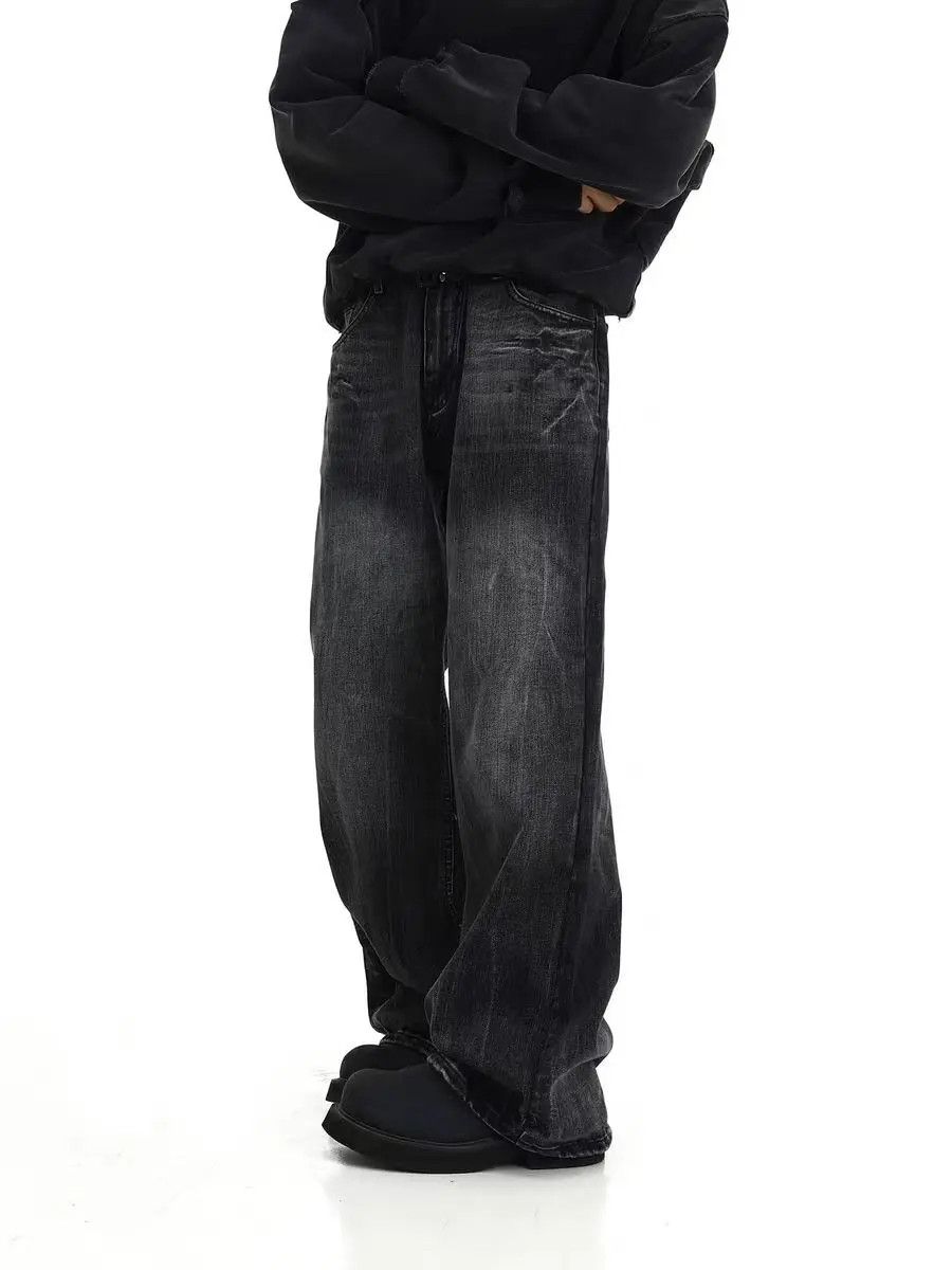 Japanese Brand × Jean Vintage Washed Straight Leg Wide Jeans Size US 33 - 3 Thumbnail