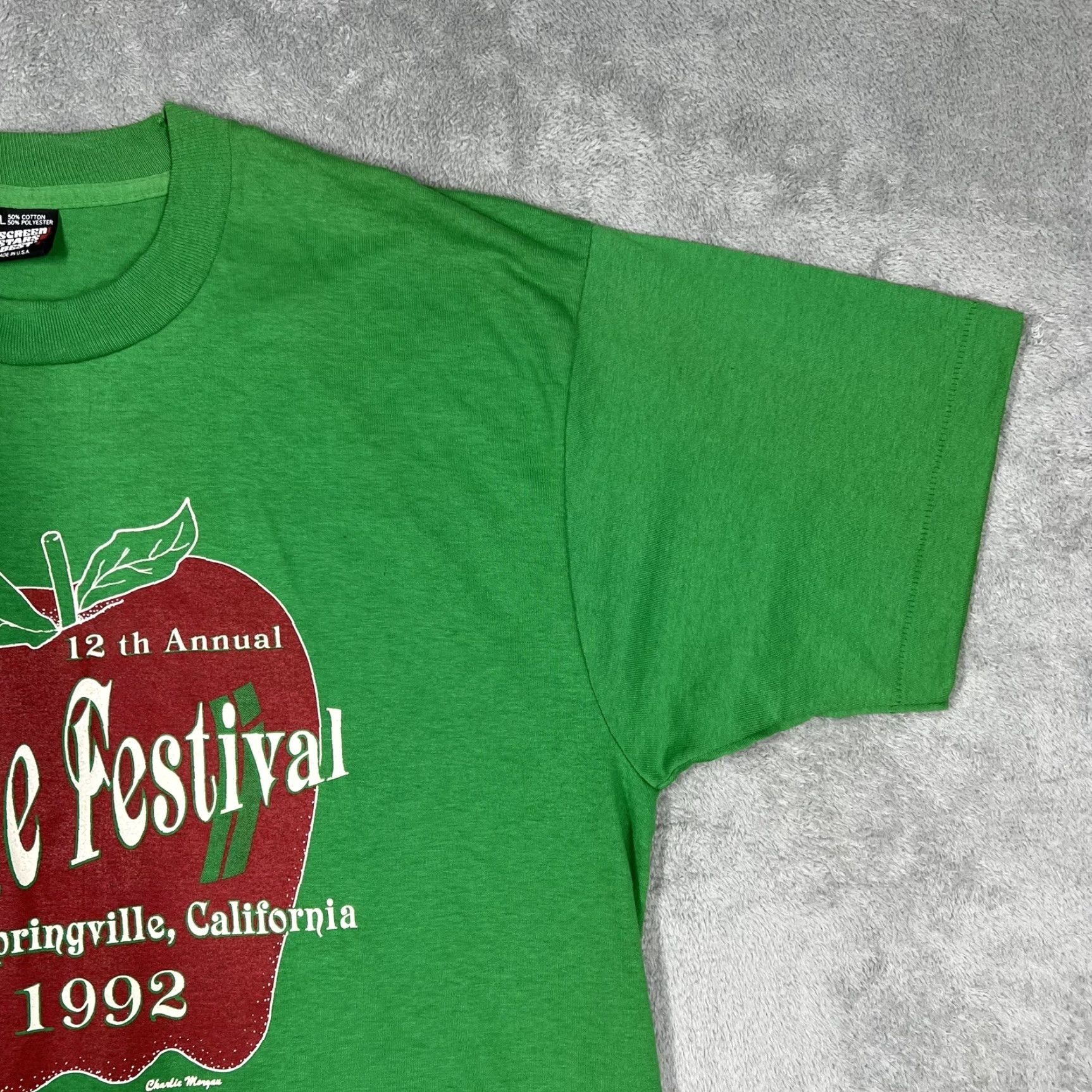Vintage VINTAGE 12th Annual Apple Festival Springville California 1992 T-Shirt Mens XL Green Screen Stars Graphic Tee Unisex Nostalgic Size US XL / EU 56 / 4 - 2 Thumbnail