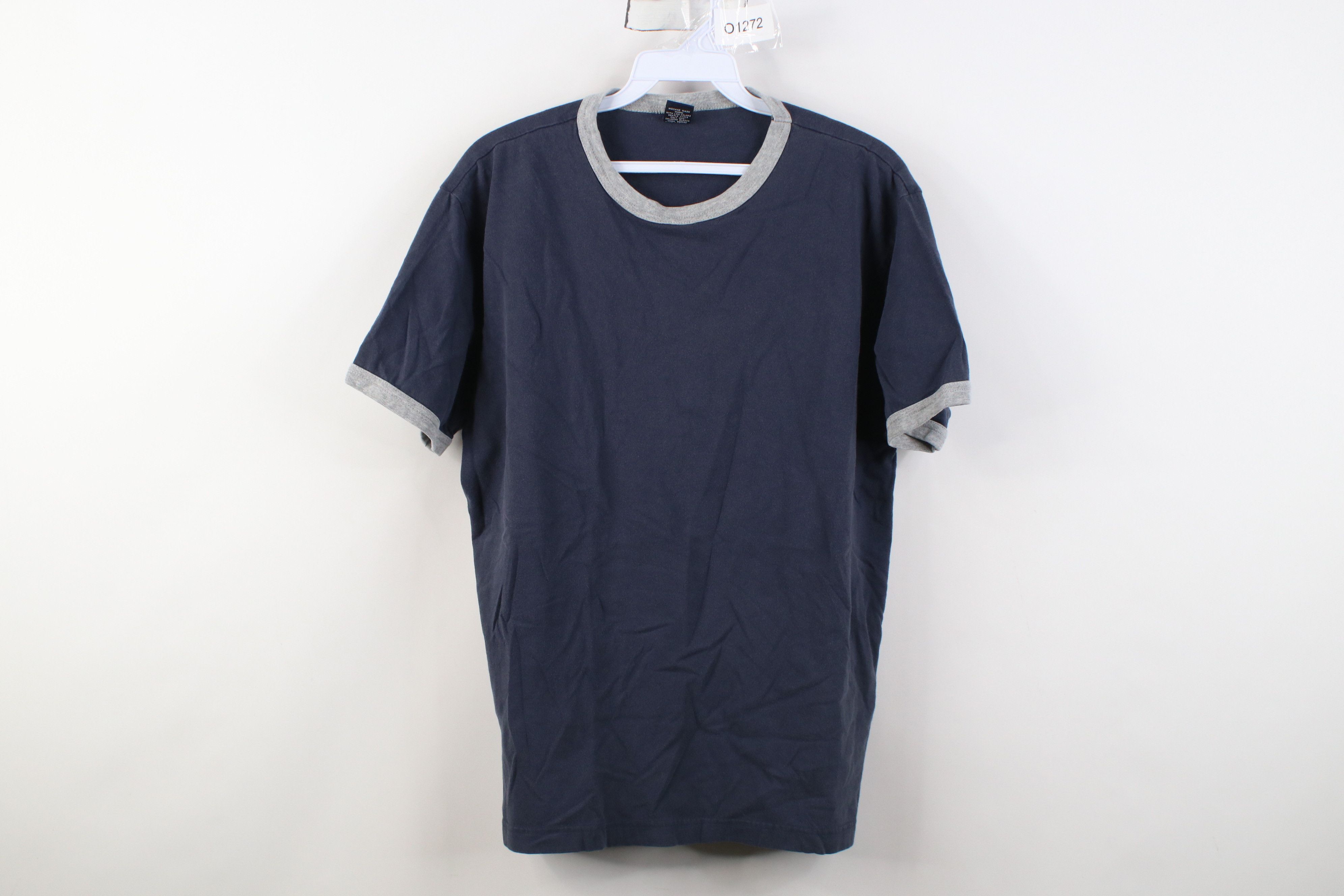 Gap Vintage 90s Y2K Gap Blank Short Sleeve Ringer T-Shirt Blue Size US M / EU 48-50 / 2 - 1 Thumbnail
