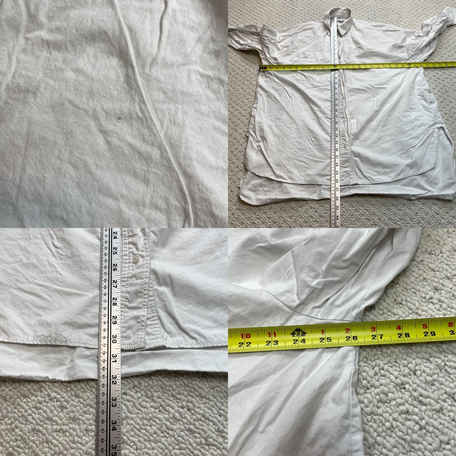 Topshop Topshop Shirt Womens 6 White Button-Up Long Sleeve Cotton Collared Knit Top Size M / US 6-8 / IT 42-44 - 8 Thumbnail