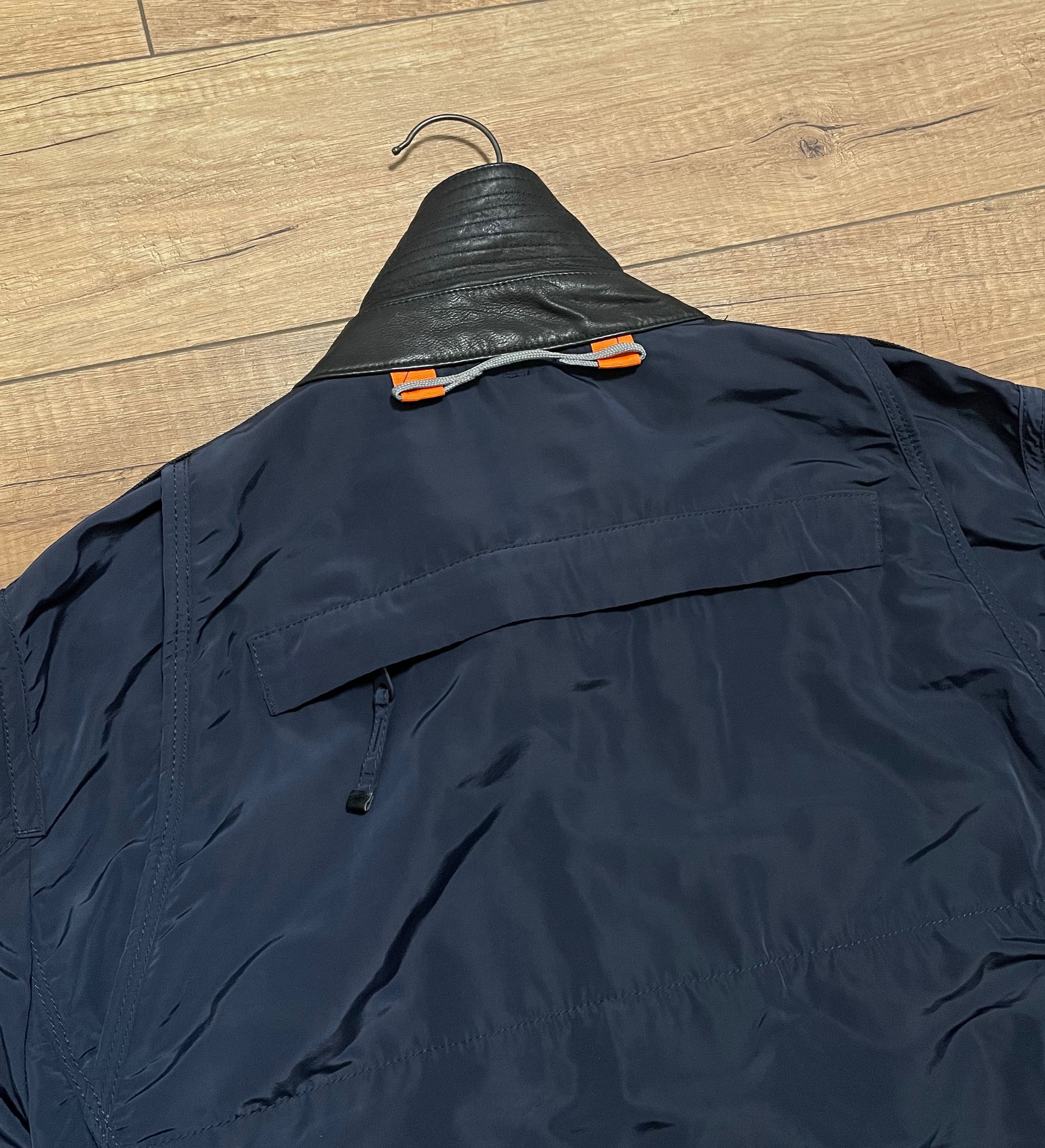 Parajumpers Parajumpers Navy Nylon Leather Long Coat Jacket Size US XL / EU 56 / 4 - 13 Thumbnail