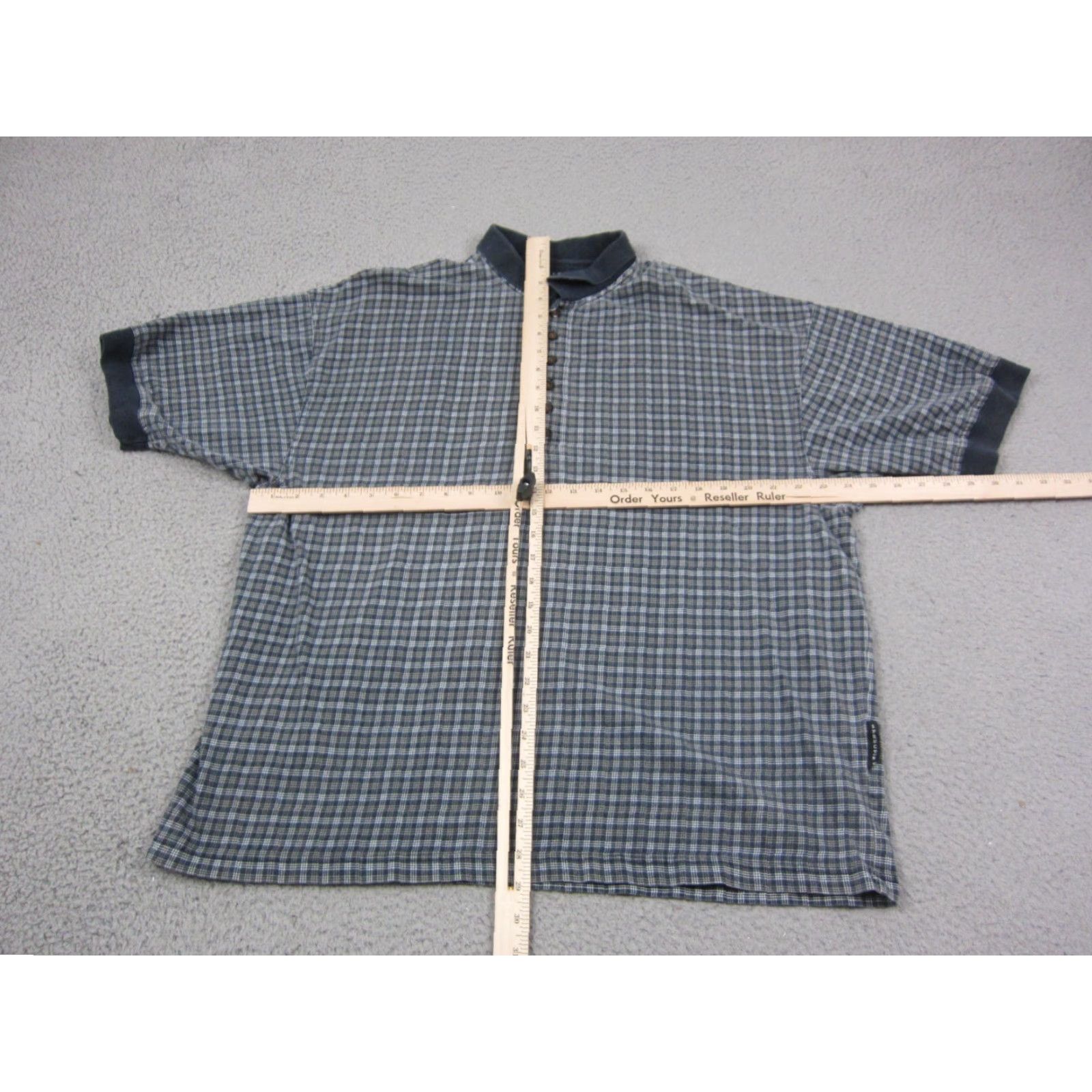 Vintage VINTAGE Structure Polo Shirt Mens XL Blue Checkered Cotton 90s Shirt Size US XL / EU 56 / 4 - 7 Thumbnail