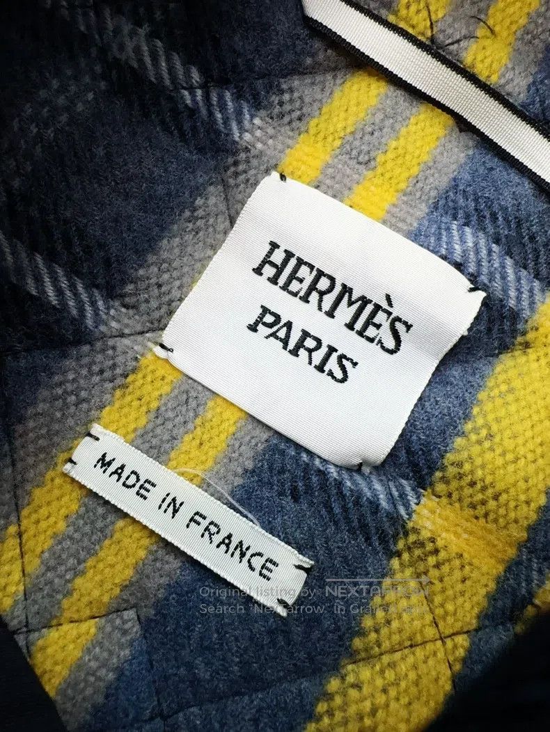 Hermes Hermes Dark Blue Stand Collar Two Pockets Irregular Hem Co Size XXS / US 00 / IT 34 - 6 Thumbnail