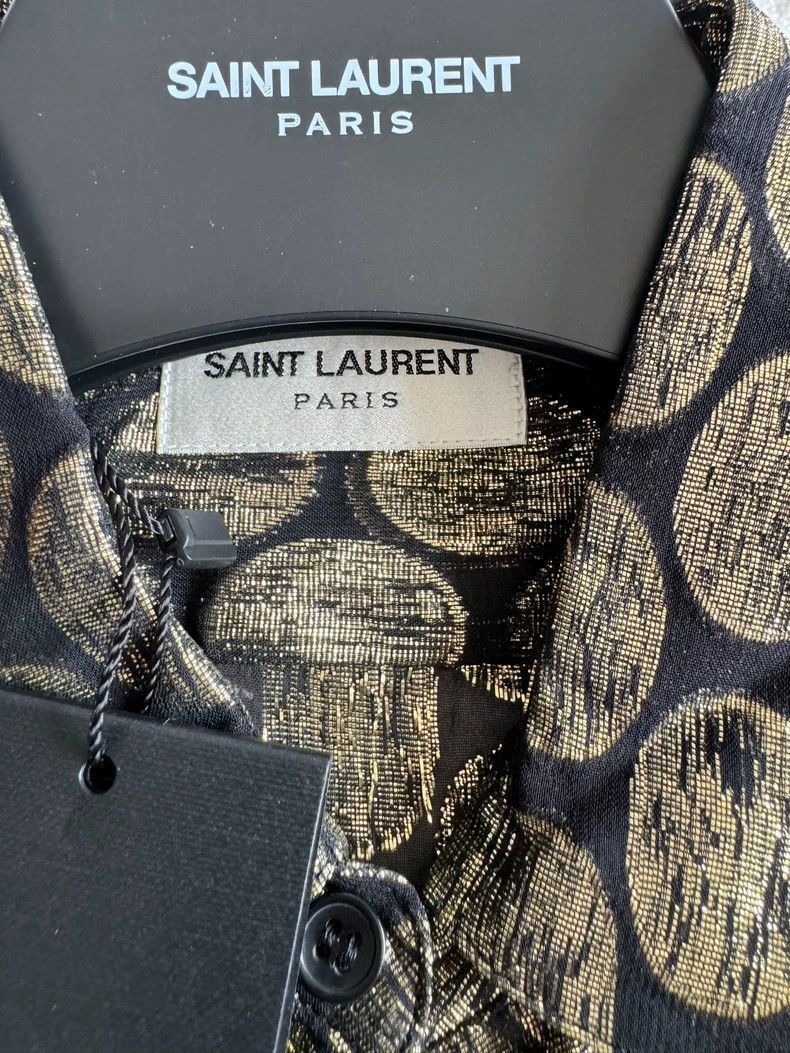 Saint Laurent Paris Saint Laurent Paris Black and Gold Saint Laurent Shirt-250 Size US M / EU 48-50 / 2 - 2 Thumbnail
