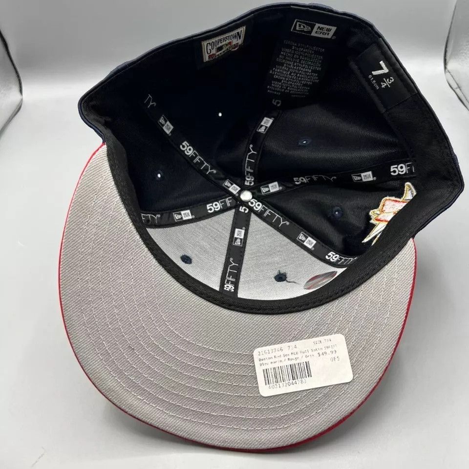 New Era Boston Red Sox Hat Men 7 3/4 Satin 59Fifty New Era Fitted Size ONE SIZE - 6 Thumbnail
