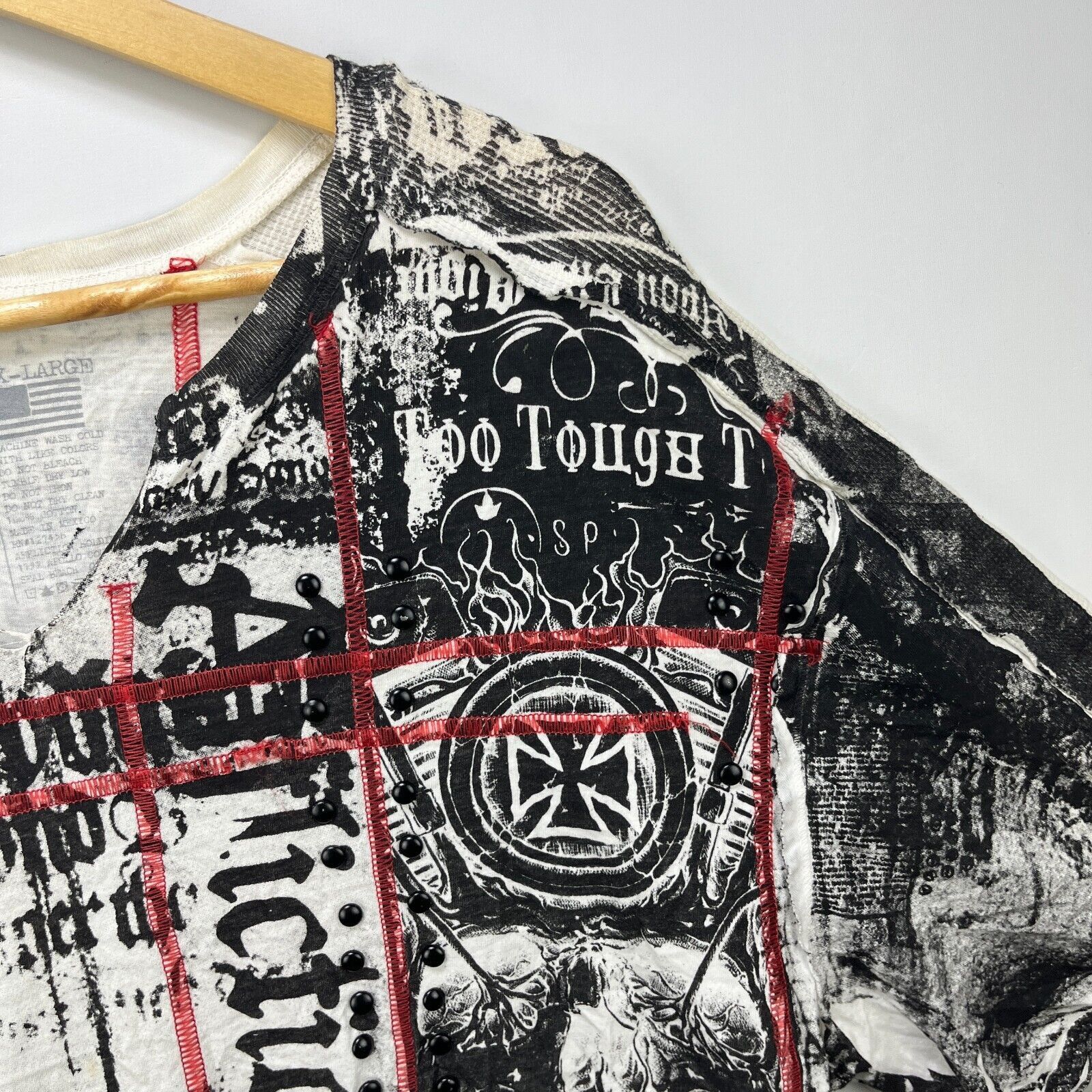 Affliction × Vintage Vintage Y2K Affliction Skull All Over Print T-Shirt 2XL Size US XXL / EU 58 / 5 - 8 Thumbnail