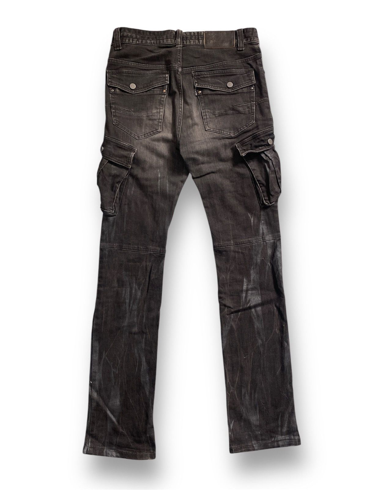 Tornado Mart RARE VTG TORNADO MART Distressed Cargo Flared Jeans Size US 30 / EU 46 - 2 Thumbnail