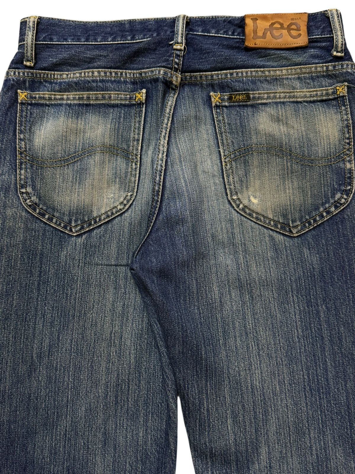 Lee Vintage 90s Lee Blue Mud Wash Whiskers Wide Leg Bootcut Size US 31 - 5 Thumbnail
