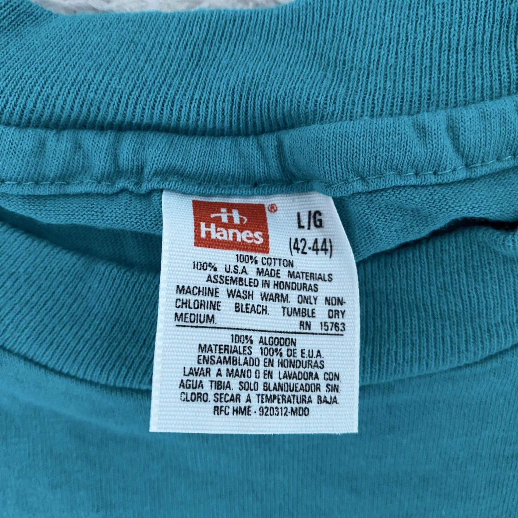 Hanes Hanes Tee Shirt Blue Pocket Crew Neck Short Sleeve Mens M Vintage 90s Style Shirt USA Teal Blue Pocket Tee Hanes Mens Medium Blue Shirt Size US M / EU 48-50 / 2 - 7 Thumbnail