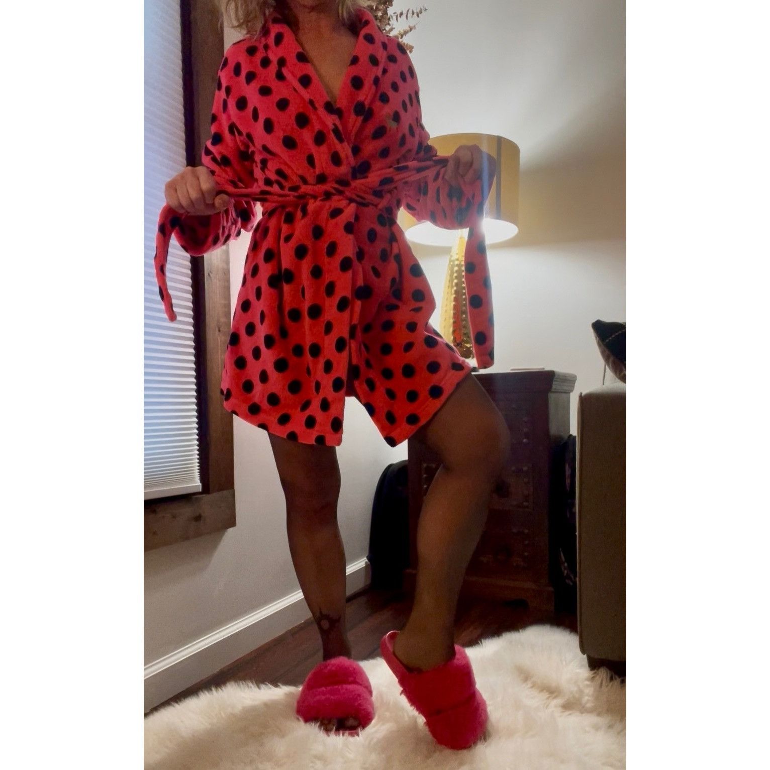 Victoria's Secret Victoria's Secret Bright PINK Women's XS Polka Dot Thick Sof Size ONE SIZE - 1 Thumbnail