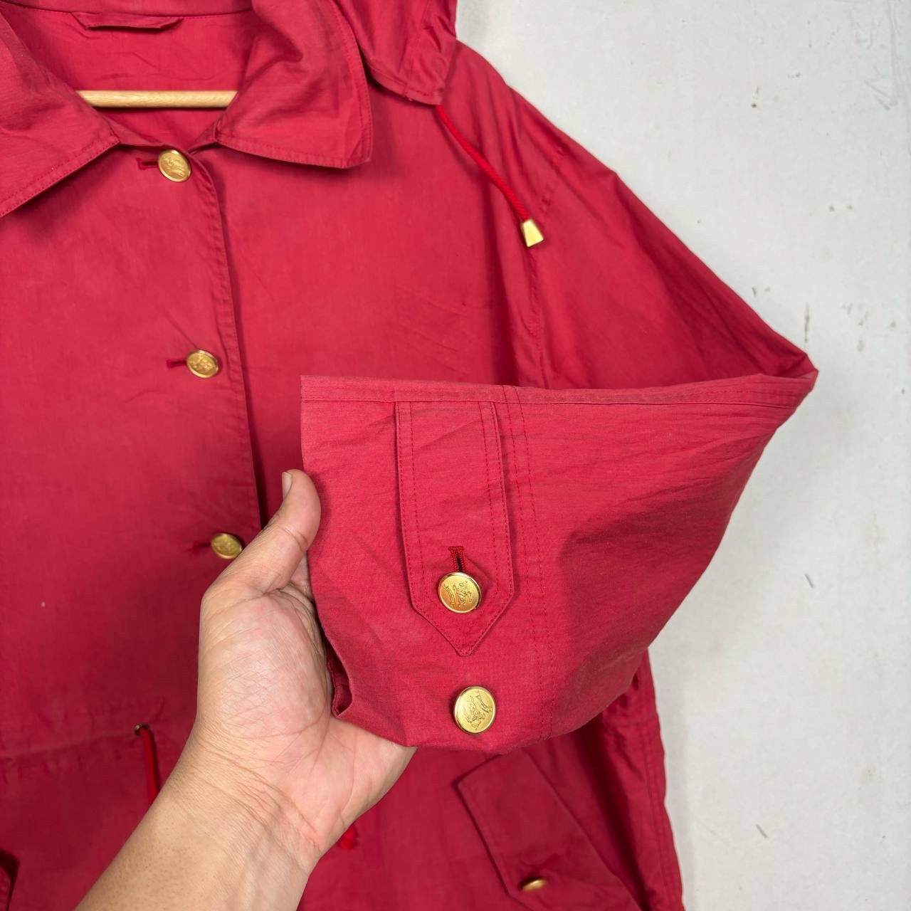 Burberry Vintage Burberrys Red Hooded Parka Jacket 90s Archive Japan Size US L / EU 52-54 / 3 - 7 Thumbnail