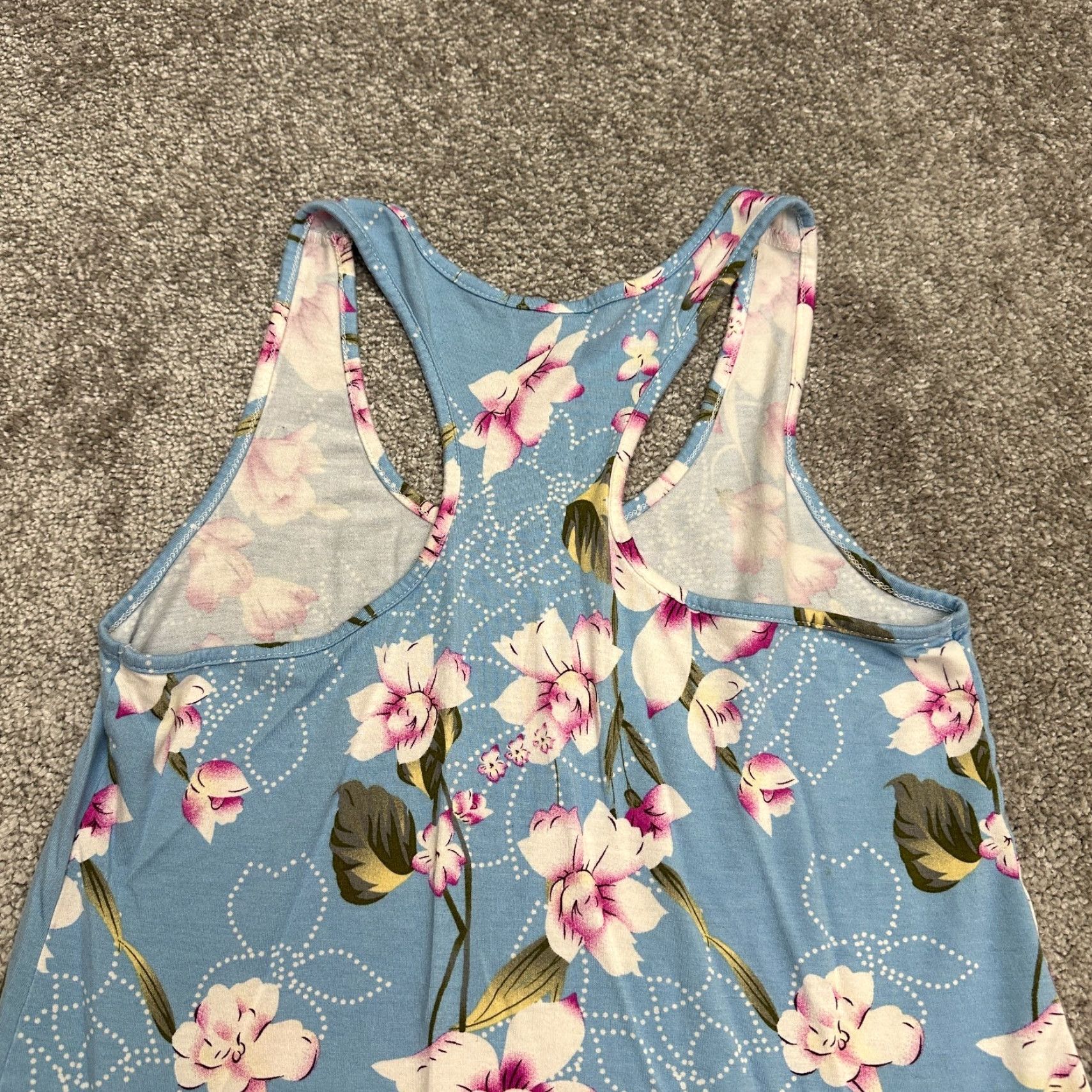 Vintage Unbranded Sundress Womens Small Blue Floral Halter Racerback Casual Summer Lightweight Knit Dress Size S / US 4 / IT 40 - 4 Thumbnail