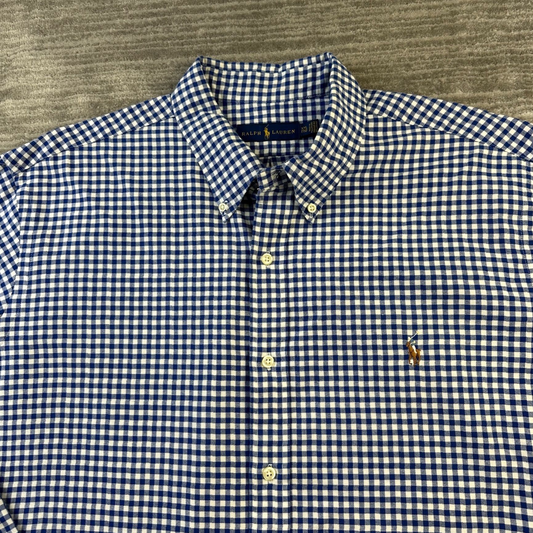 Ralph Lauren Ralph Lauren Shirt Mens 2XL Blue Oxford Button Up Gingham Plaid Pony Size US XXL / EU 58 / 5 - 3 Thumbnail