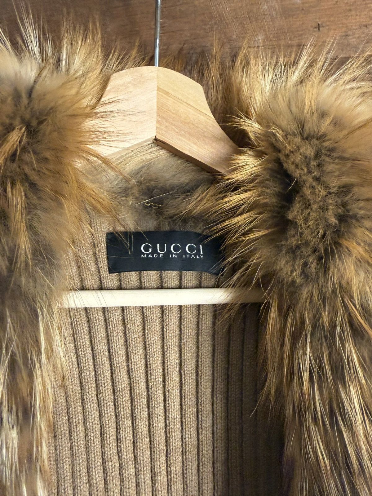 Gucci Luxury Gucci Camel Knit Fur Vest Made in Italy Women’s Size S / US 4 / IT 40 - 2 Thumbnail