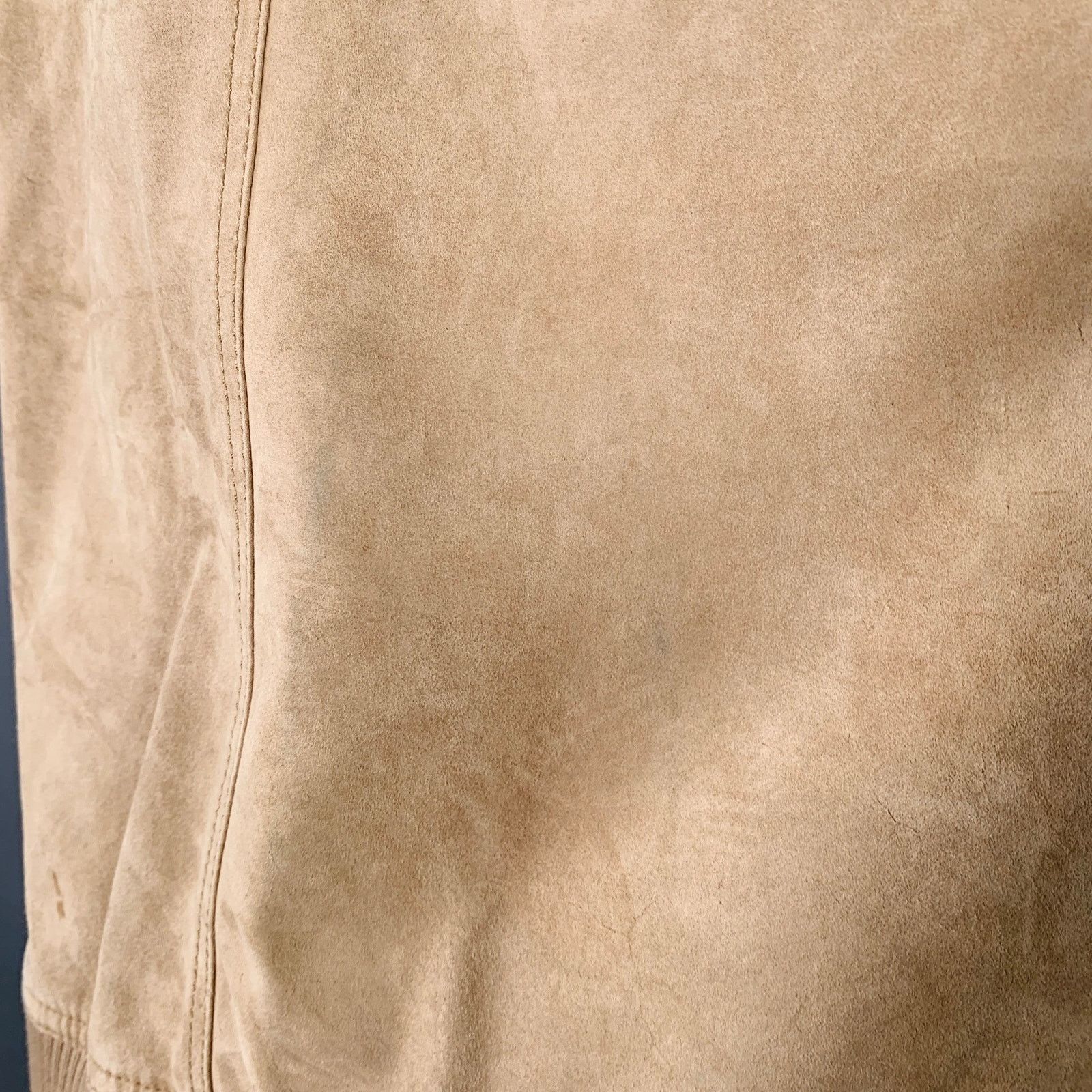 Balmain S Beige Calfskin Suede Hooded Asymmetrical Snaps Jacket Size US S / EU 44-46 / 1 - 7 Thumbnail