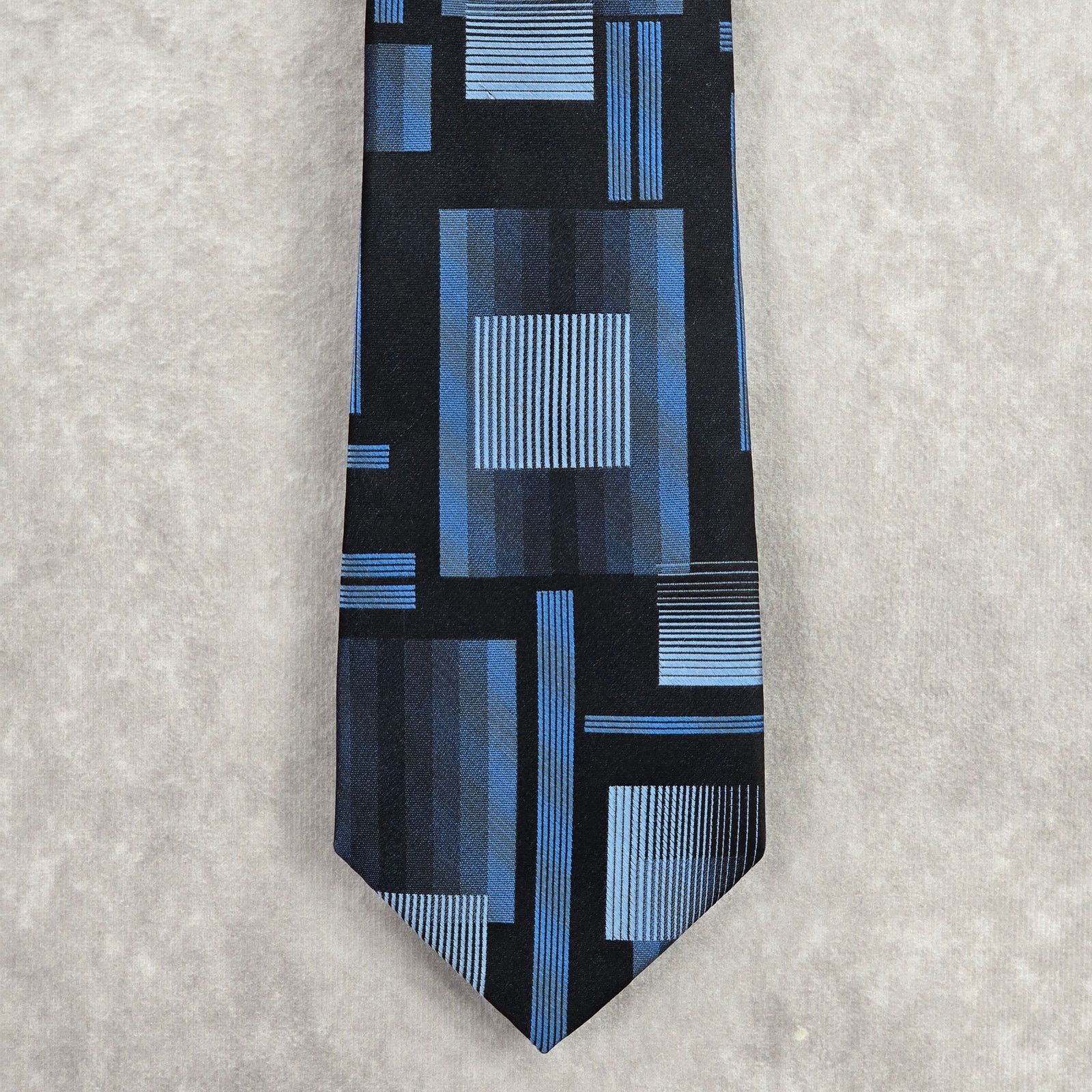 Arrow Arrow Blue Black Gray Plaid Stripe 100% Silk Men's Neck Tie Size 30 - 1 Thumbnail