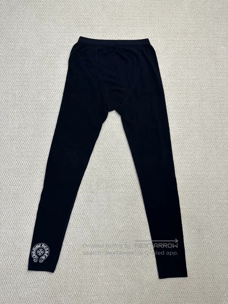 Chrome Hearts CHROME HEARTS Size L Black Sanskrit horseshoe leggings legg Size US 32 / EU 48 - 3 Thumbnail