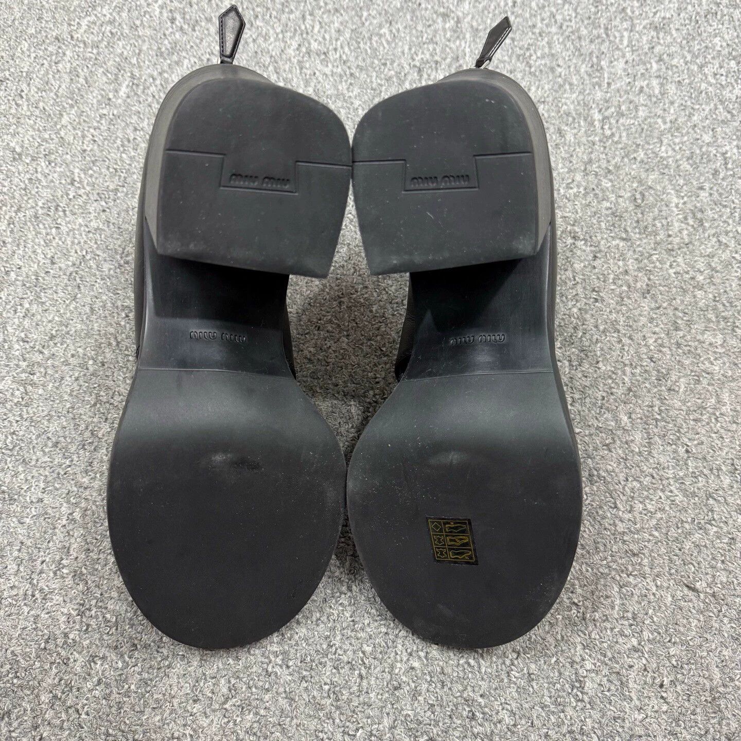 Miu Miu Miu Miu black open-toe leather block-heel zip boots 39 Size US 9 / IT 39 - 7 Thumbnail