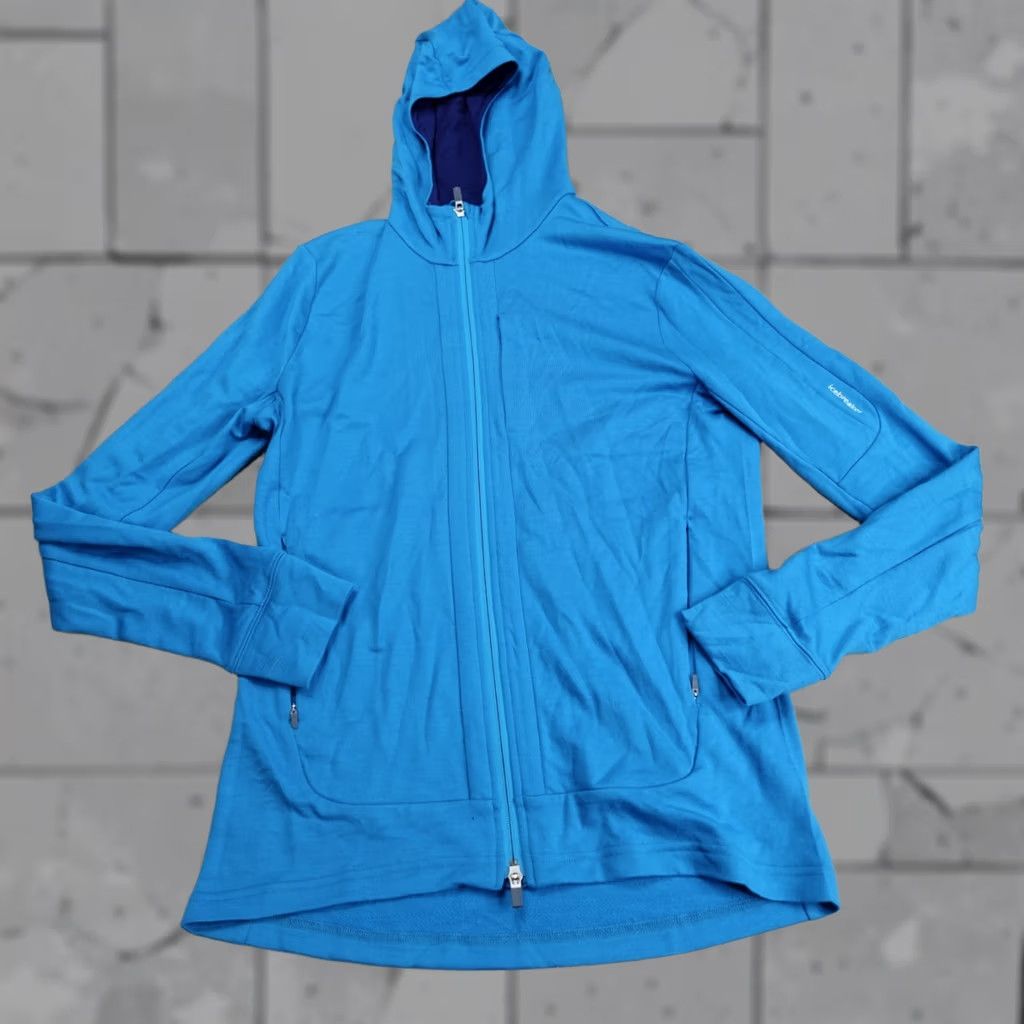 Icebreaker Icebreaker Mens Sweater Medium Blue Green Teal Full Zip 100% Wool Size US M / EU 48-50 / 2 - 1 Thumbnail