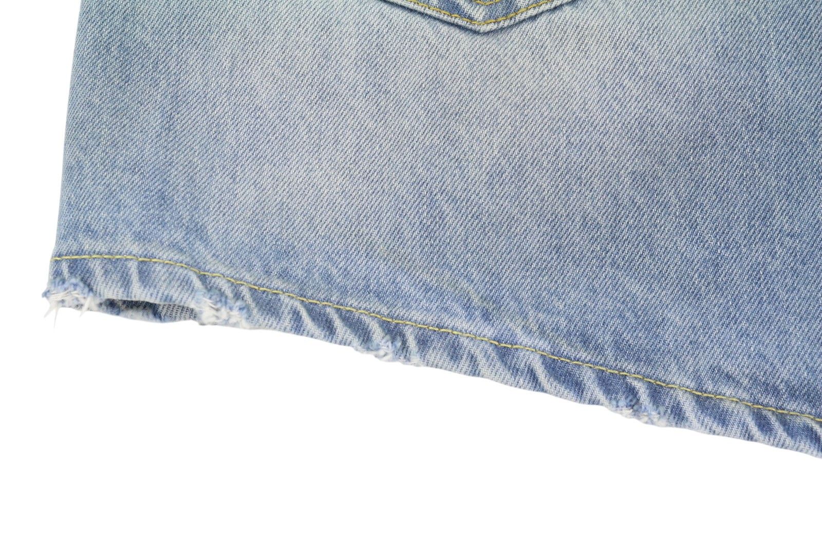 R13 CROSS OVER 25 Washed Denim Blue Asymmetrical Shorts 86146 Size 25" / US 0 / IT 36 - 11 Thumbnail