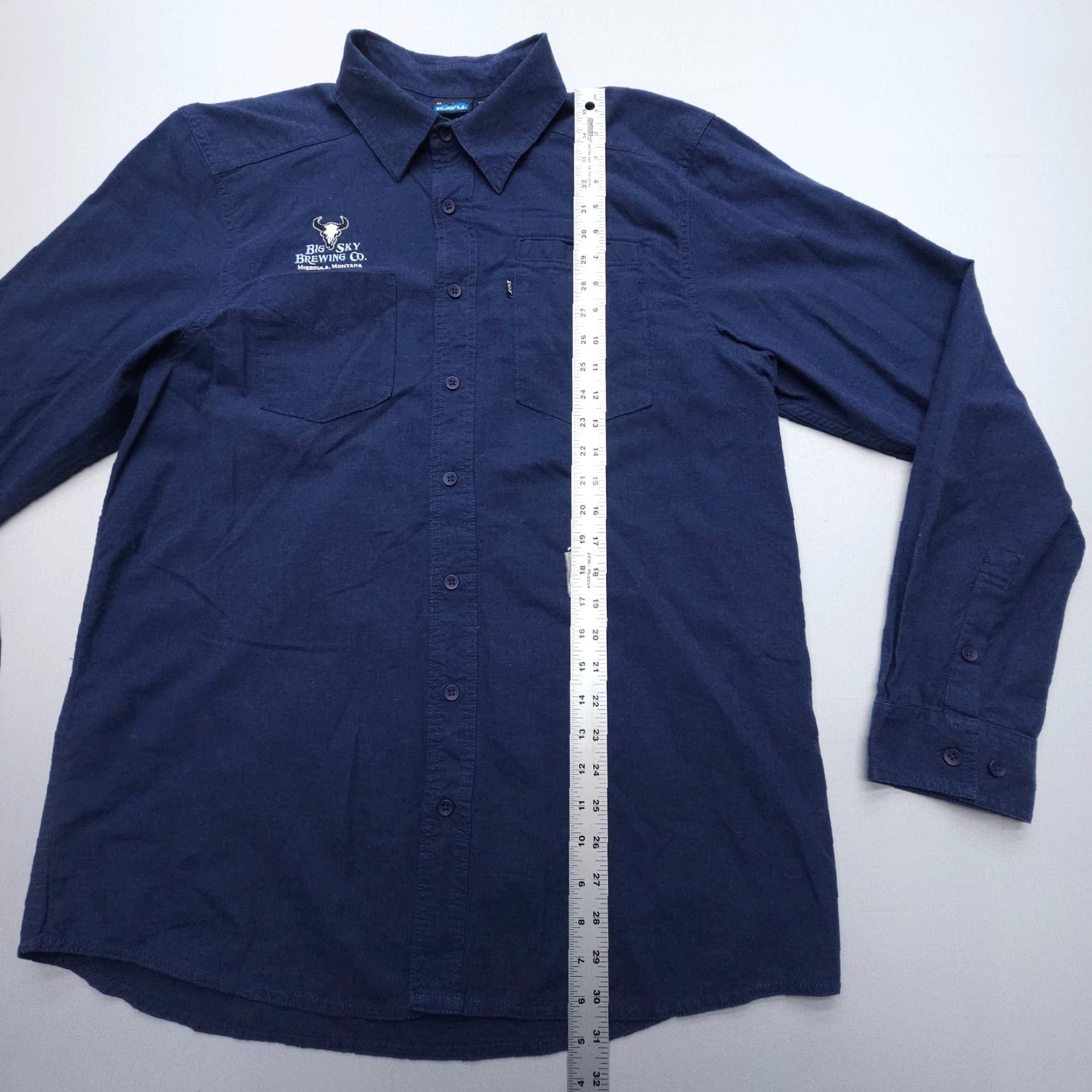 KAVU Kavu Long Sleeve Shirt Mens XL Blue Flannel Button-Up Casual Cotton Blend Size US XL / EU 56 / 4 - 6 Thumbnail