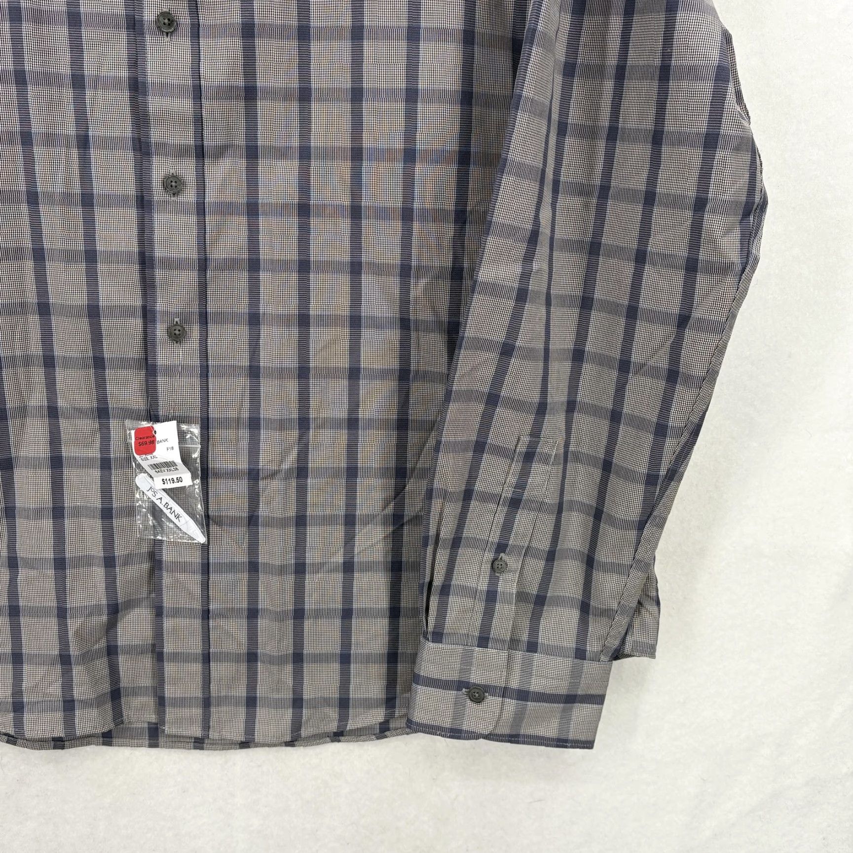 Jos. A. Bank Jos A Bank Reserve Dress Shirt Mens 2XL 38/39 Blue Plaid Egyptian Cotton NWT Size 48R - 3 Thumbnail