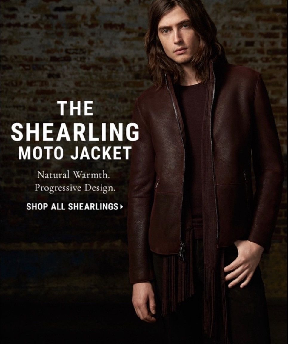 John Varvatos Shearling Moto Backzip jacket. Size EU48 USA38. Size US M / EU 48-50 / 2 - 5 Thumbnail