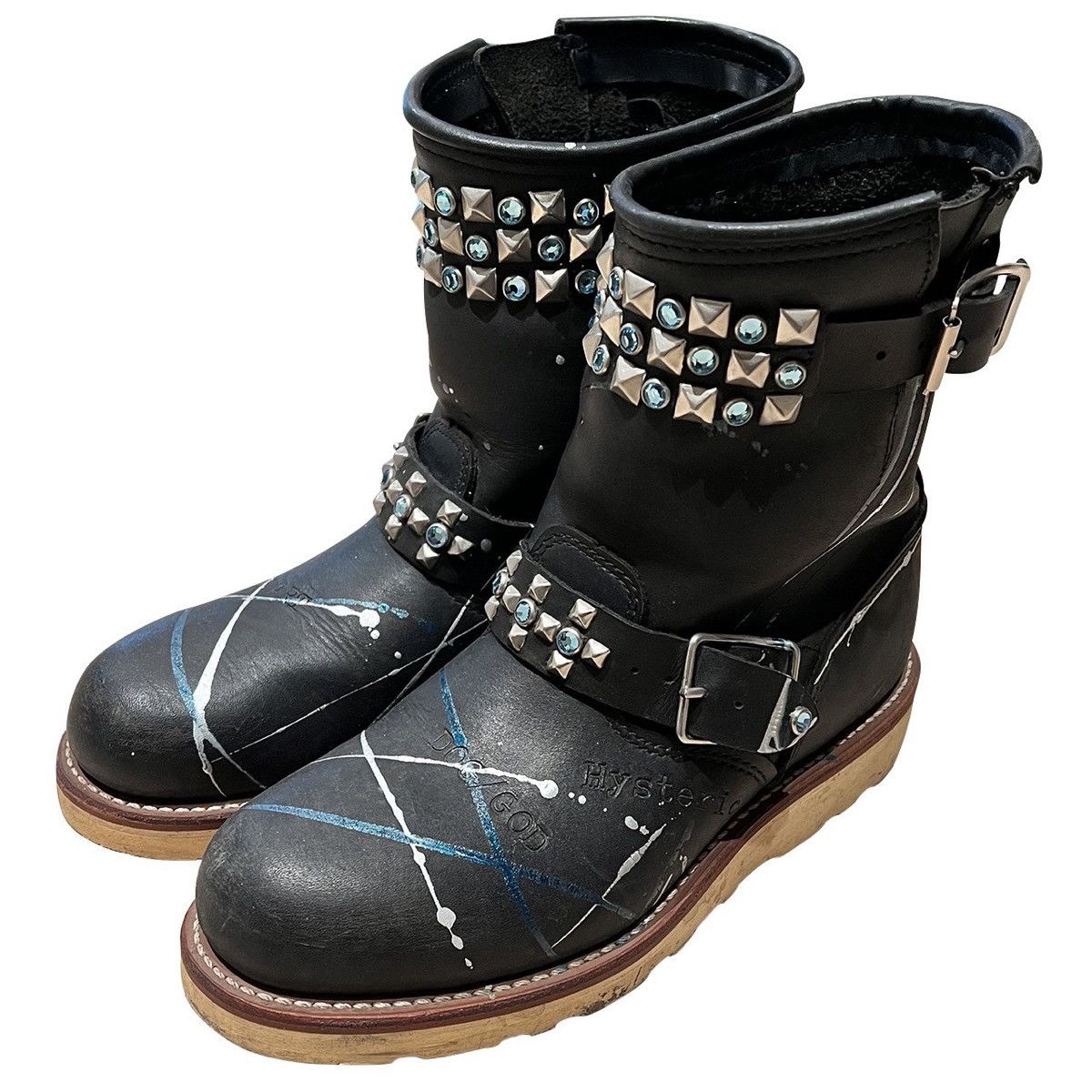 Hysteric Glamour Rare!!!Hysteric Glamour Stud Painted Boots Shoes  