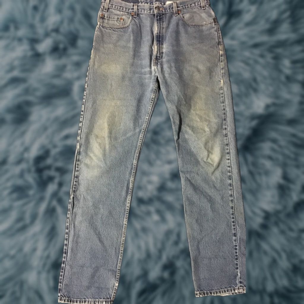 Levi's VINTAGE Levi’s 505 Jeans 36/36 Blue Denim Distressed Regular Straight USA 80s 90s Punk Grunge Men Size US 36 / EU 52 - 1 Thumbnail
