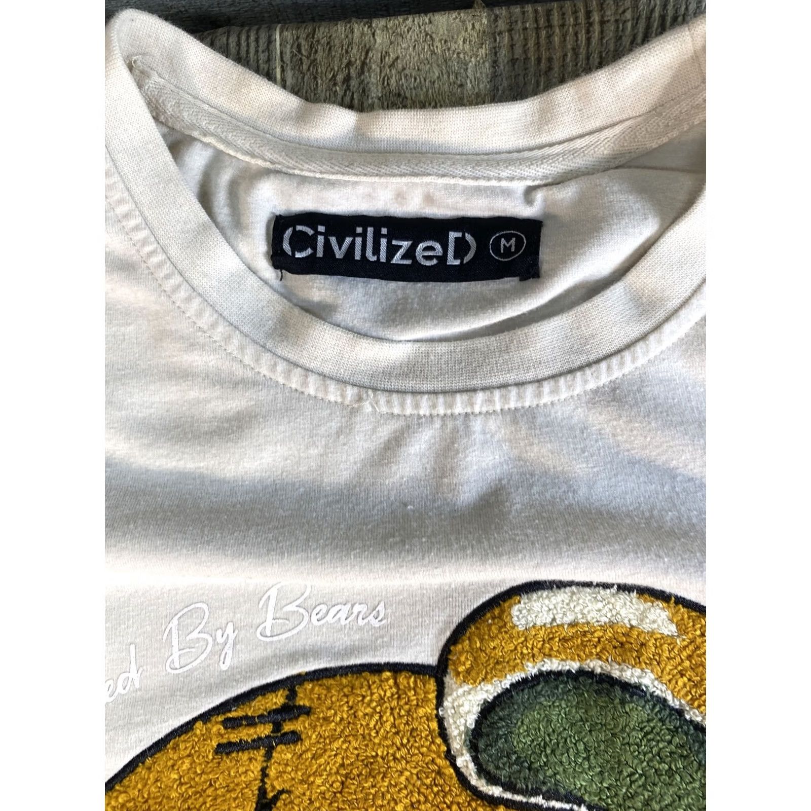 Vintage CVLZD Bear Shirt Men T-Shirt Ivory M Size US M / EU 48-50 / 2 - 3 Thumbnail