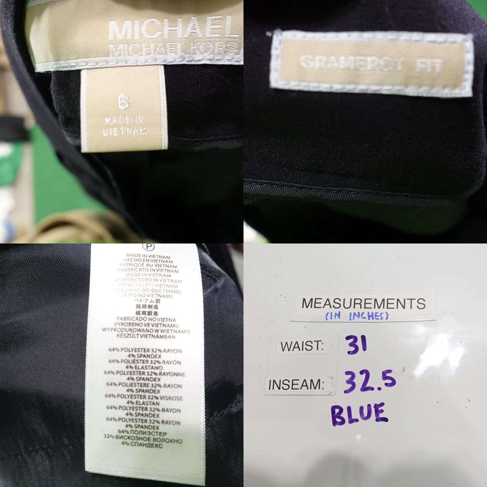 Michael Kors Michael Kors Pants Womens 6 Blue Gramercy Fit Stretch Flare Dress Career Office Dress Pants Women 6 Blue Gramercy Fit Stretch Pants Navy Size 28" / US 6 / IT 42 - 8 Thumbnail