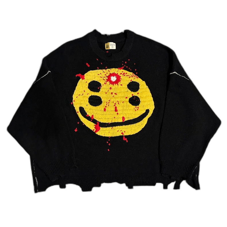 Saint Michael Saint Michael Smile Face Knitted Sweater Size US L / EU 52-54 / 3 - 1 Thumbnail