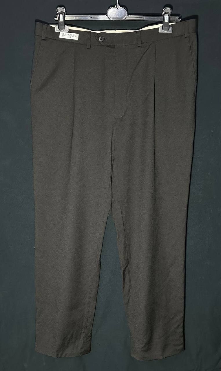 Balmain × Vintage BALMAIN 100% WOOL Ankle STRAIGHT Leg Trouser Pants Size US 38 / EU 54 - 3 Thumbnail