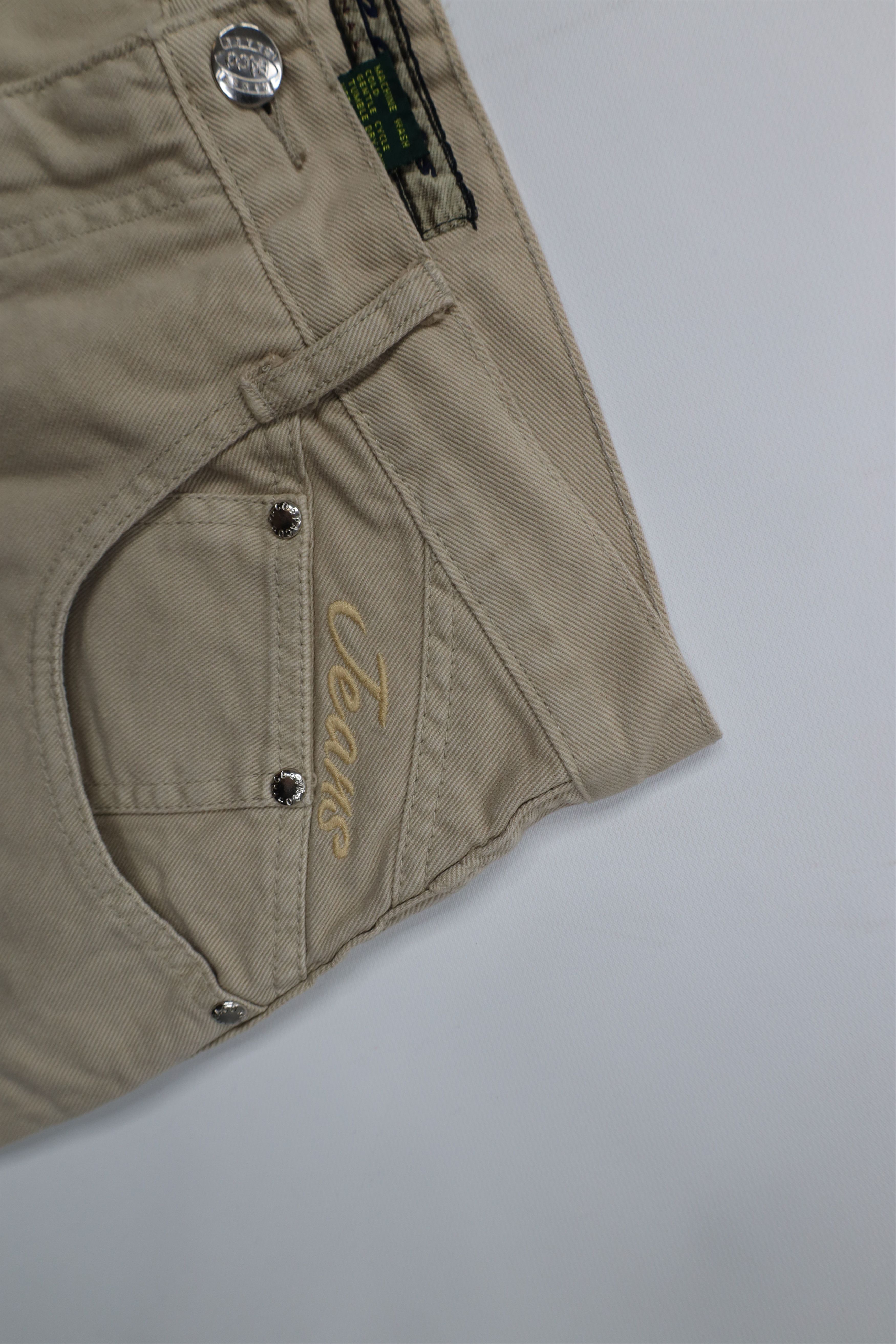 Vintage Deadstock Vintage 90s Paco Hip Hop Denim Jean Shorts Tan Size US 33 - 6 Thumbnail