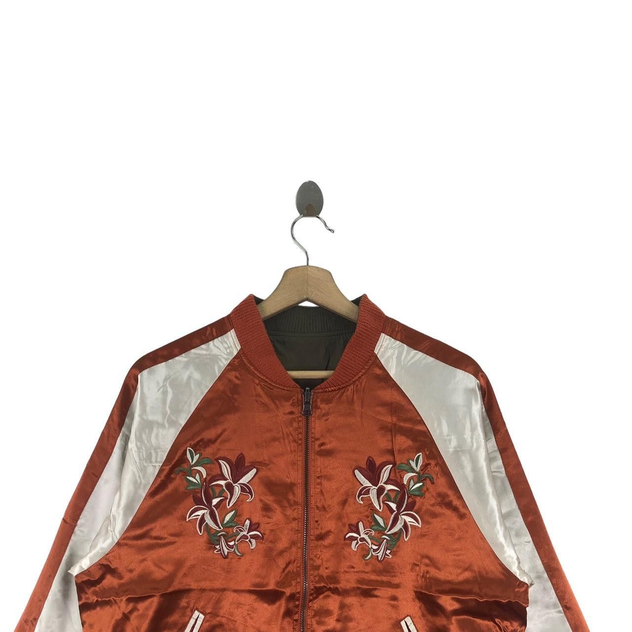 Other Vintage SUKAJAN JAPAN FLORAL Orchids Bomber Jacket Size M / US 6-8 / IT 42-44 - 3 Thumbnail