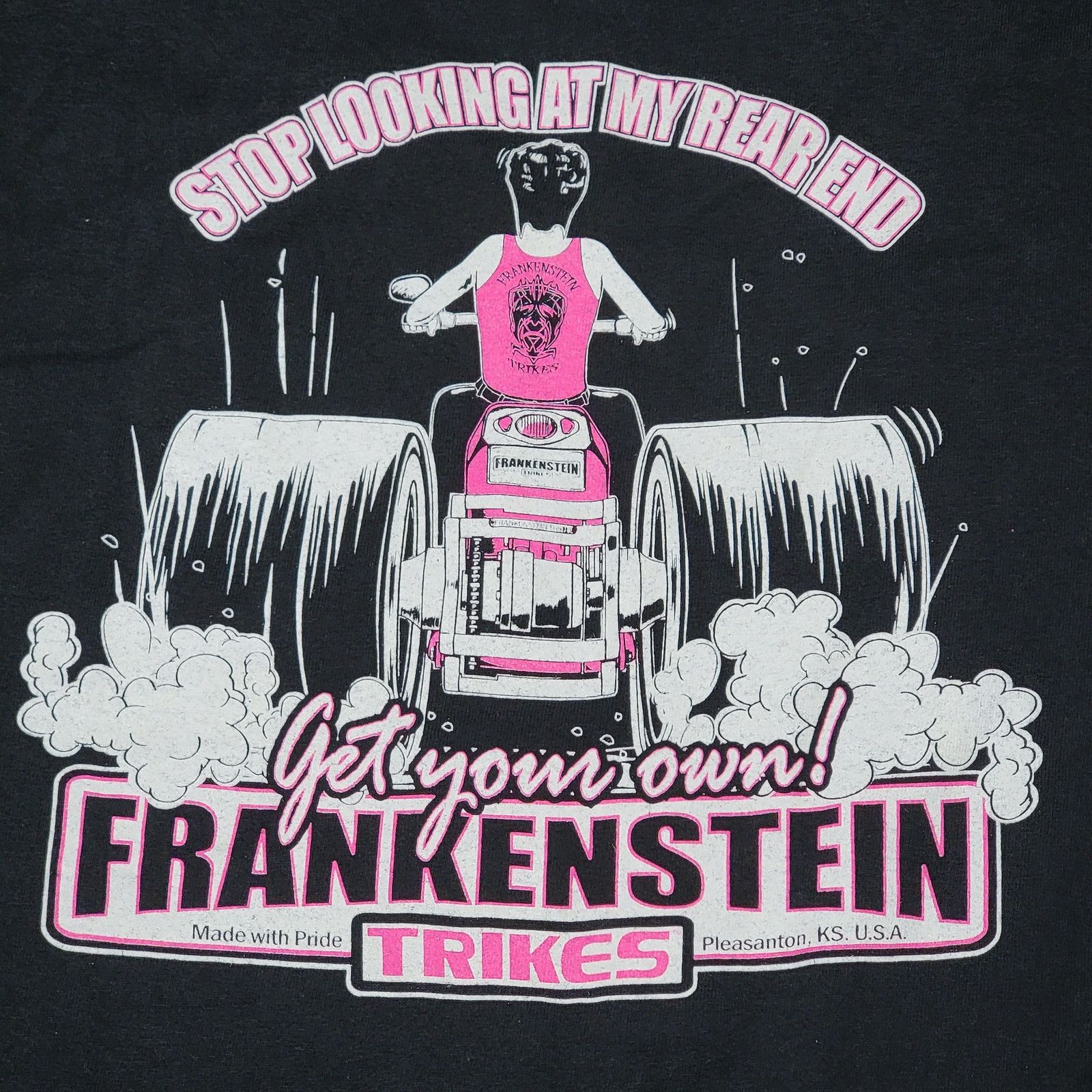 Hanes Frankenstein Trikes Tee "Stop Looking At My Rear End" - Med Size M / US 6-8 / IT 42-44 - 4 Thumbnail