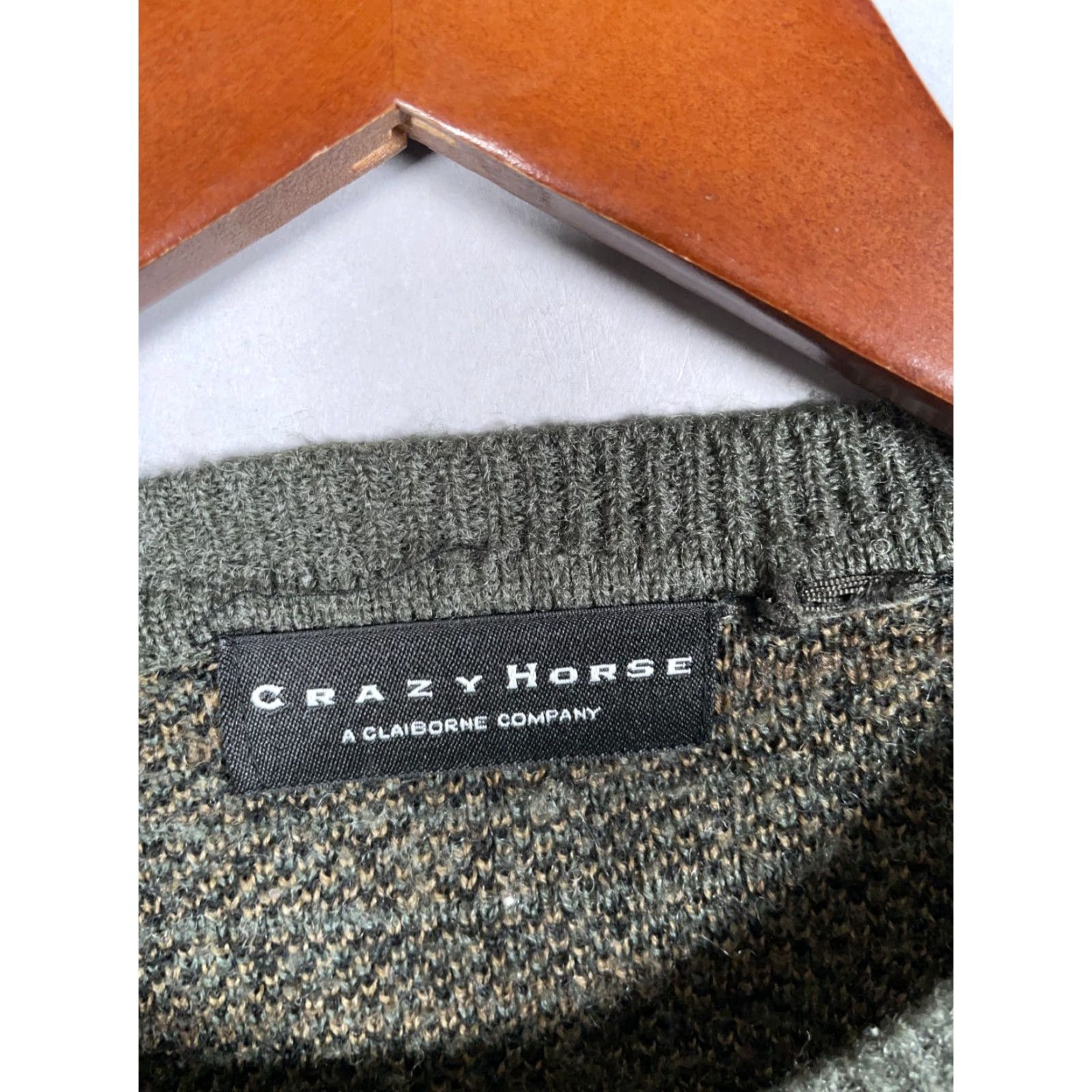 Vintage VINTAGE Crazy Horse Men's Sweater Pullover XL Green Geometric Pattern Lightweight Knit 90s Dad Retro Fall Winter Size US XL / EU 56 / 4 - 3 Thumbnail